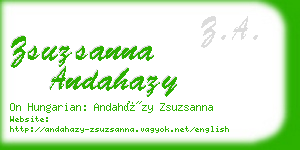 zsuzsanna andahazy business card